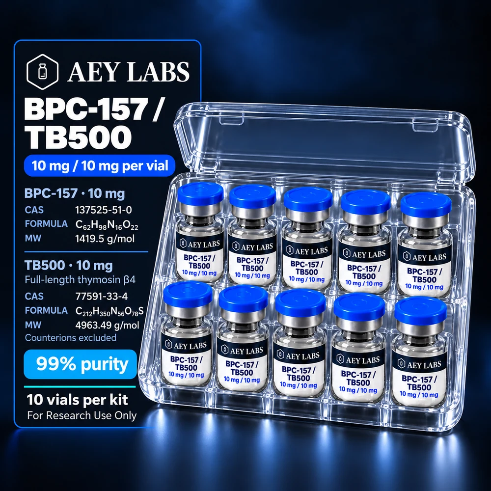AEY Labs BPC-157-TB500 10mg-10mg ten-vial international research kit
