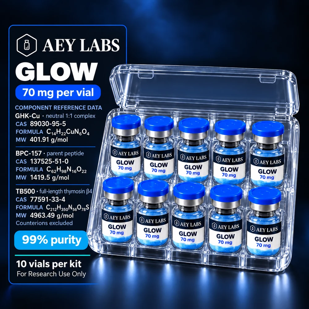 AEY Labs GLOW 70mg ten-vial international research kit