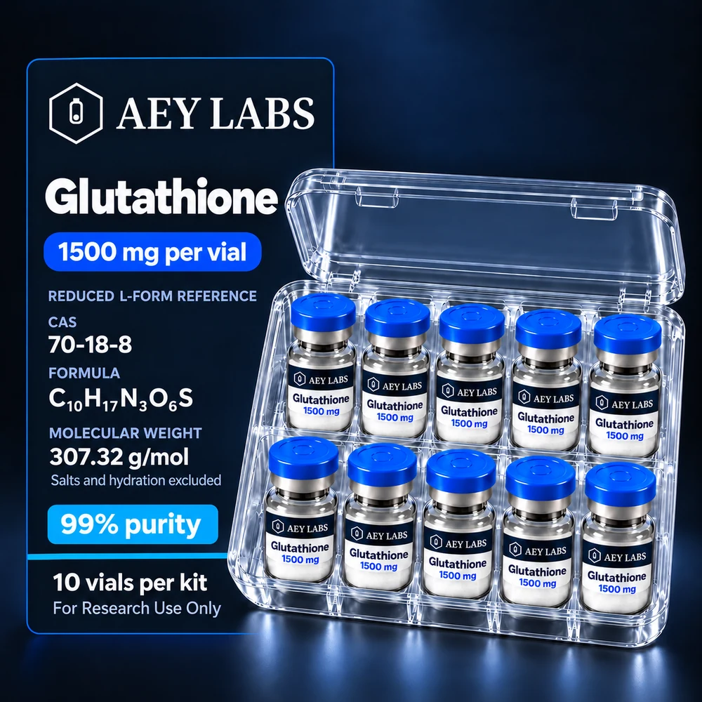 AEY Labs Glutathione 1500mg ten-vial international research kit