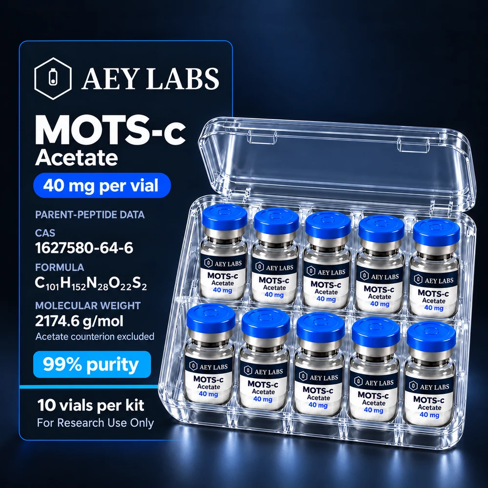AEY Labs MOTS-c Acetate 40mg ten-vial international research kit