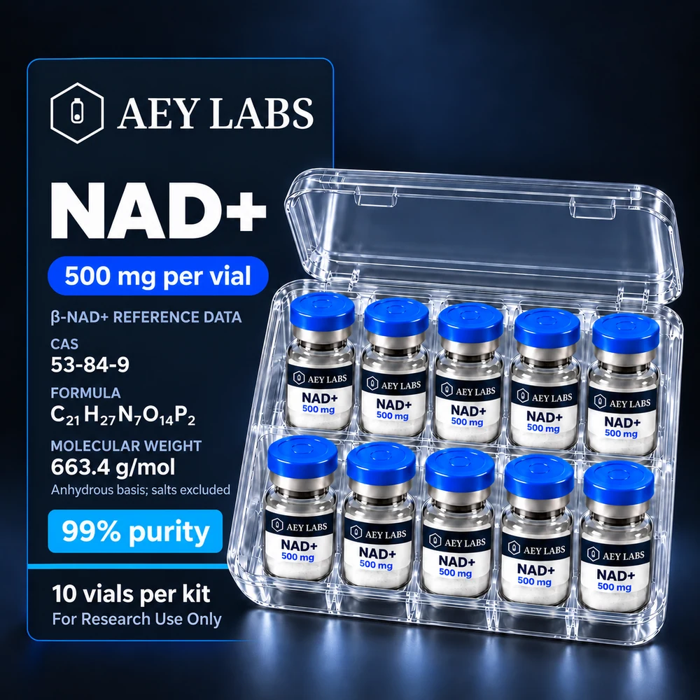 AEY Labs NAD-Plus 500mg ten-vial international research kit
