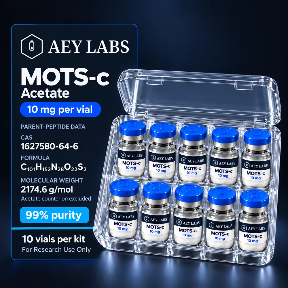 AEY Labs MOTS-c acetate 10 mg ten-vial research kit